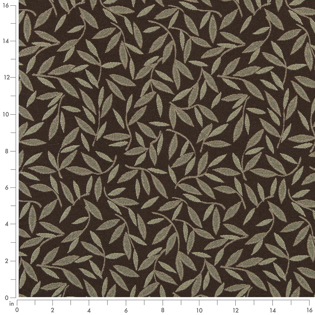 D3131 Leaves Wintermoss Brown,Green Charlotte Fabrics