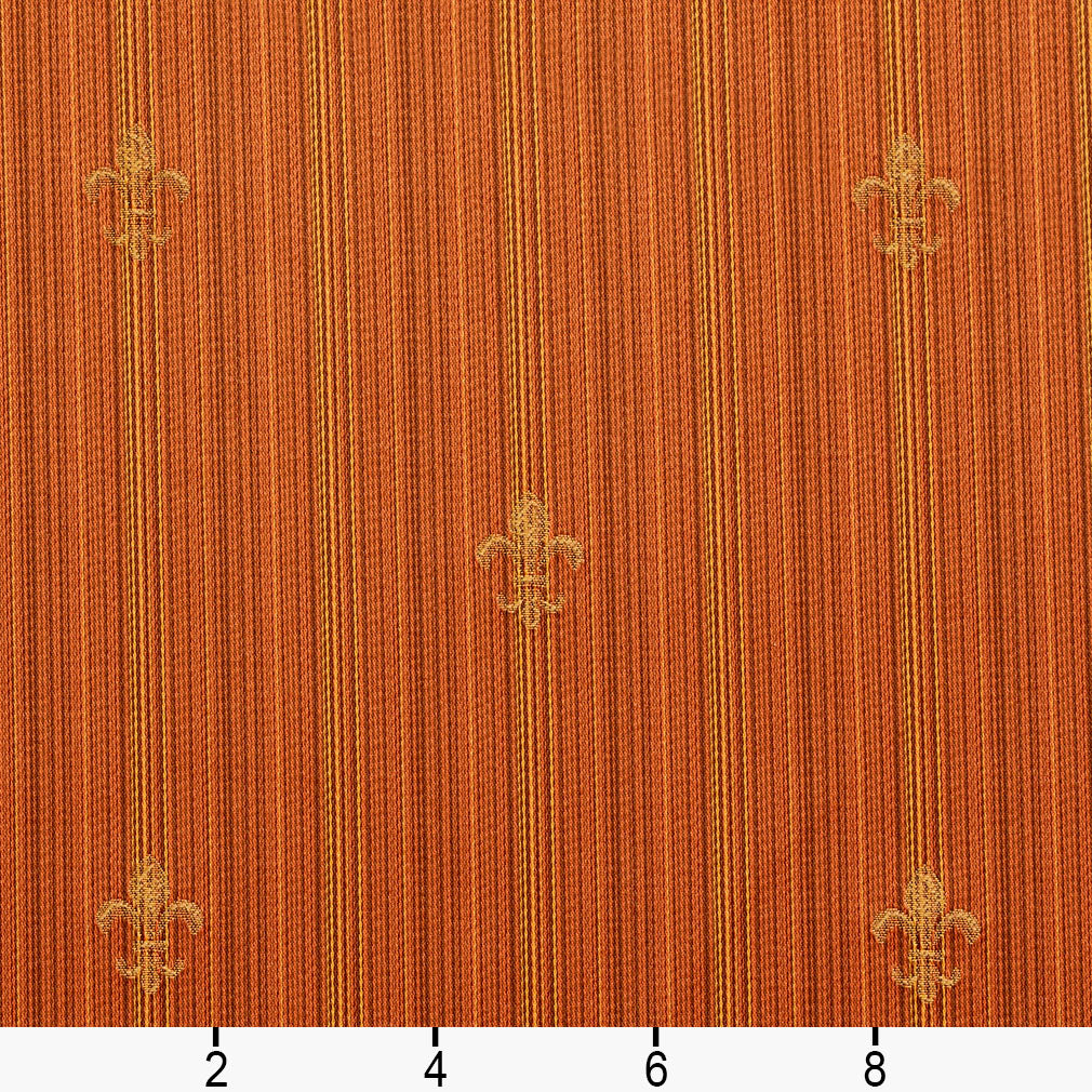 D314 Small Scale Amber Medallion Orange & Rust Charlotte Fabrics