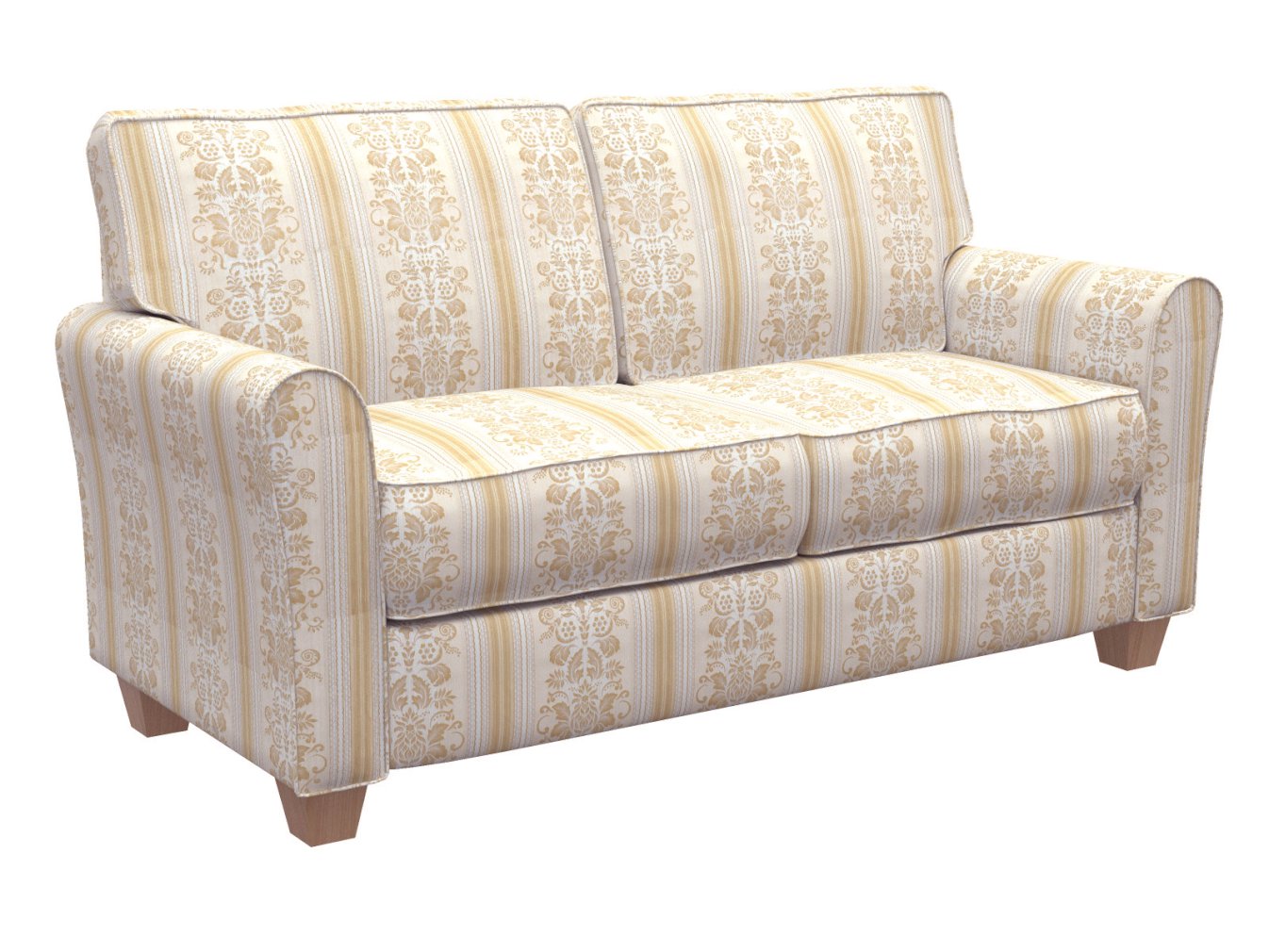 D315 Damask,Stripe Antique Vintage Gold & Yellow Charlotte Fabrics