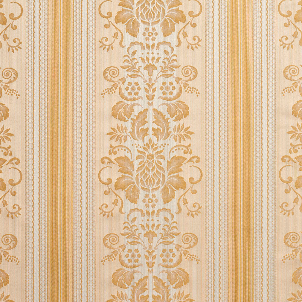 D315 Damask,Stripe Antique Vintage Gold & Yellow Charlotte Fabrics