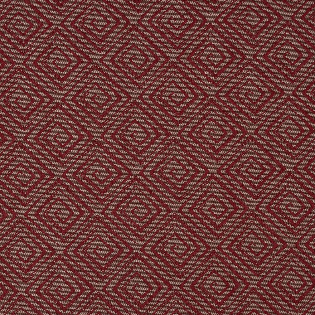 D3167 Abstract & Geometric,Greek Key Currant Red & Burgundy Charlotte Fabrics