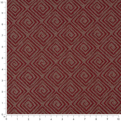 D3167 Abstract & Geometric,Greek Key Currant Red & Burgundy Charlotte Fabrics