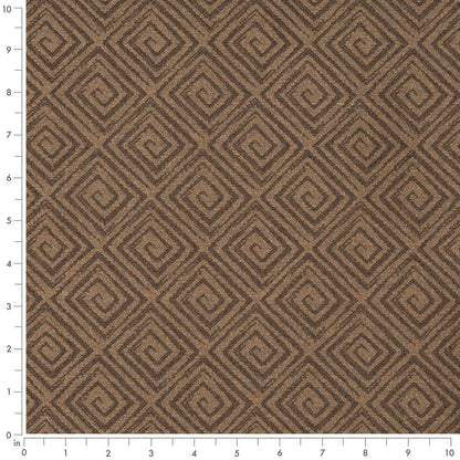 D3169 Abstract & Geometric,Greek Key Truffle Brown Charlotte Fabrics