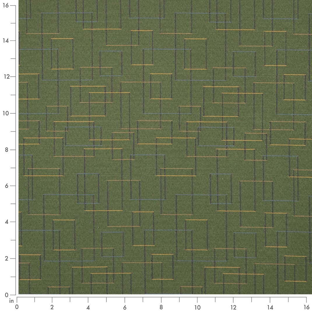 D3179 Abstract & Geometric Clover Green Charlotte Fabrics