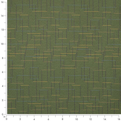 D3179 Abstract & Geometric Clover Green Charlotte Fabrics