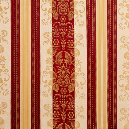 D317 Damask,Stripe Ruby Vintage Red & Burgundy Charlotte Fabrics