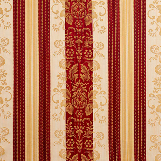 D317 Damask,Stripe Ruby Vintage Red & Burgundy Charlotte Fabrics
