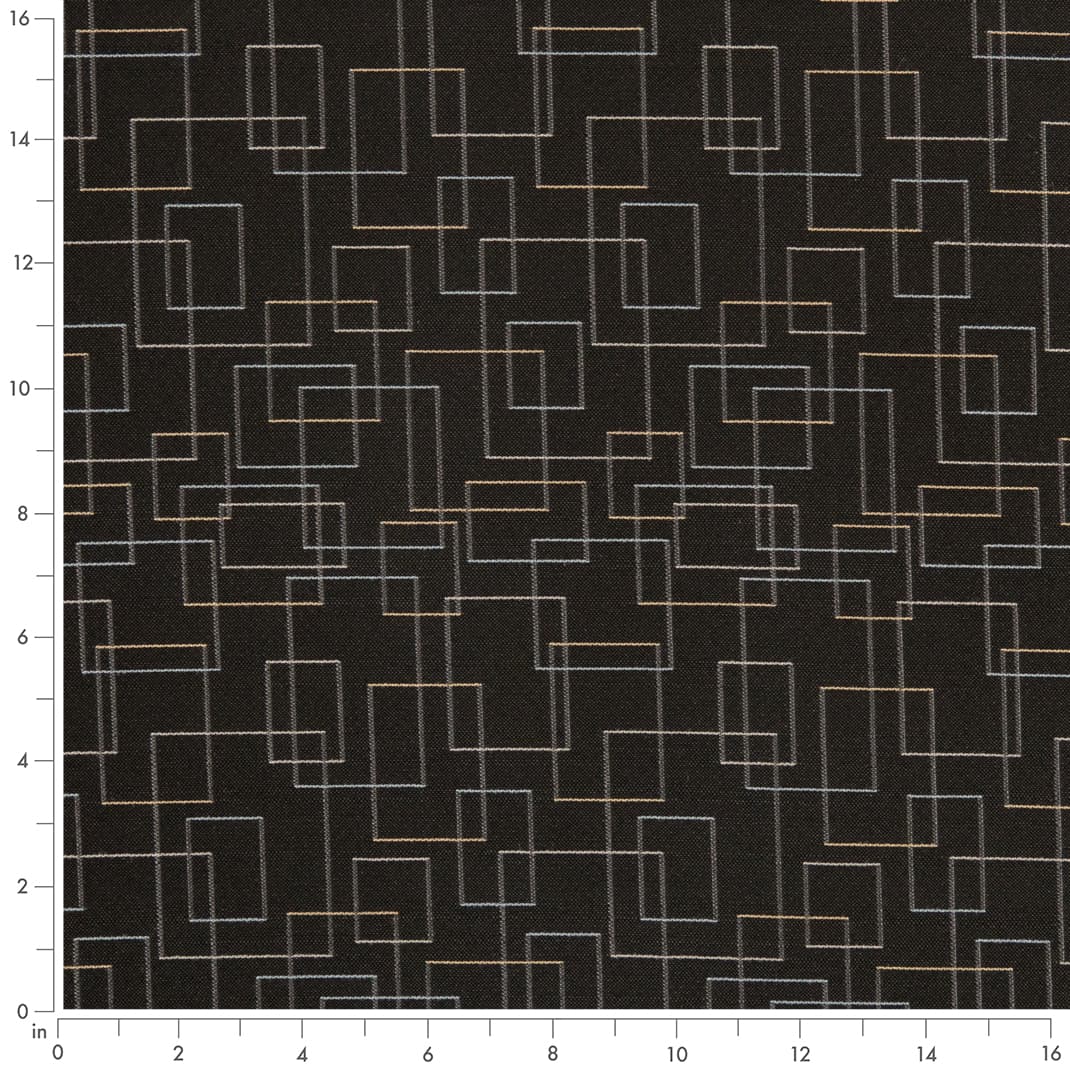 D3181 Abstract & Geometric Ebony Black Charlotte Fabrics