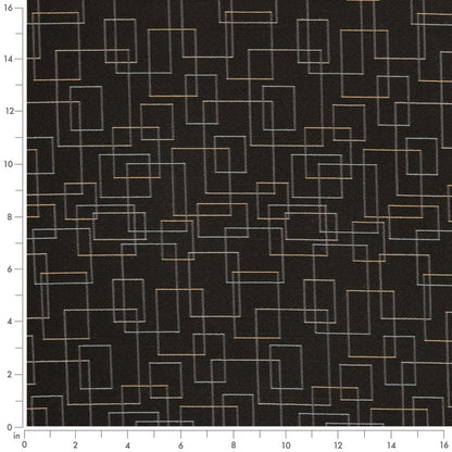 D3181 Abstract & Geometric Ebony Black Charlotte Fabrics