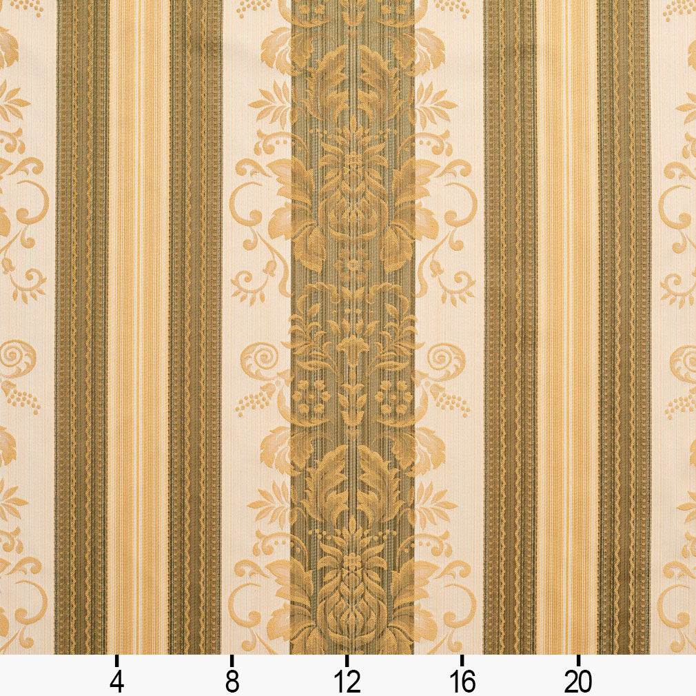 D318 Damask,Stripe Juniper Vintage Green Charlotte Fabrics