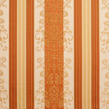 D319 Damask,Stripe Amber Vintage Orange & Rust Charlotte Fabrics