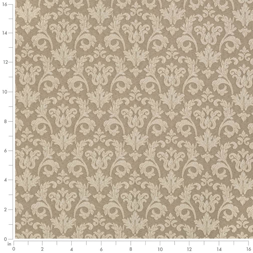 D3235 Damask Beige Belle Beige & Taupe Charlotte Fabrics