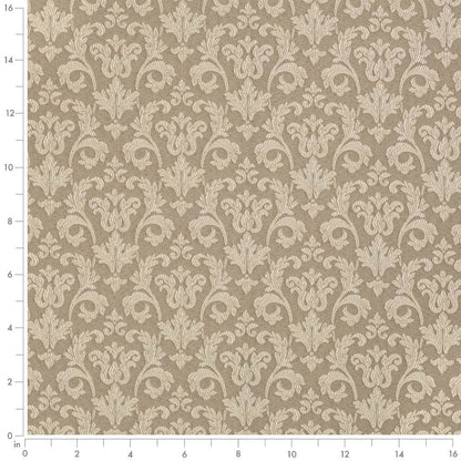 D3235 Damask Beige Belle Beige & Taupe Charlotte Fabrics