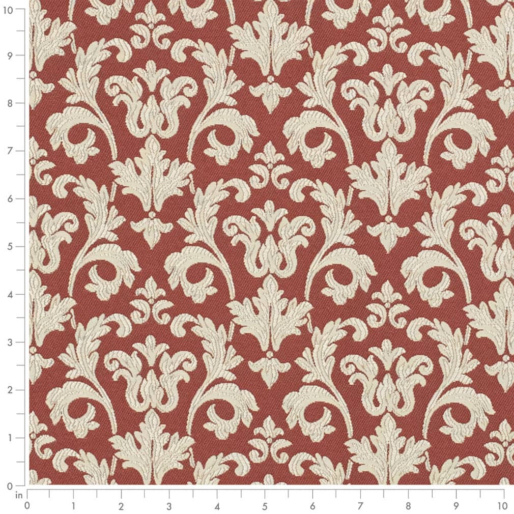D3236 Abstract & Geometric,Damask Ruby Belle Red & Burgundy Charlotte Fabrics