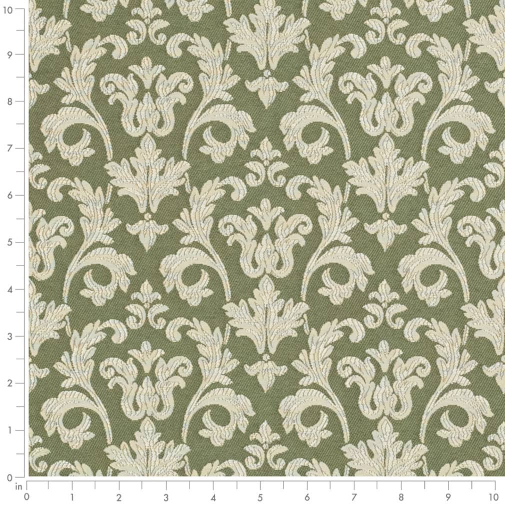 D3238 Abstract & Geometric,Damask Juniper Belle Green Charlotte Fabrics