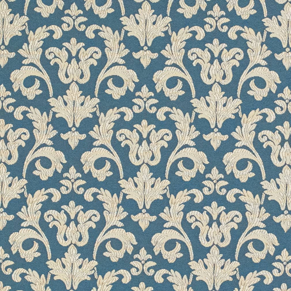 D3239 Abstract & Geometric,Damask Royal Belle Blue Charlotte Fabrics