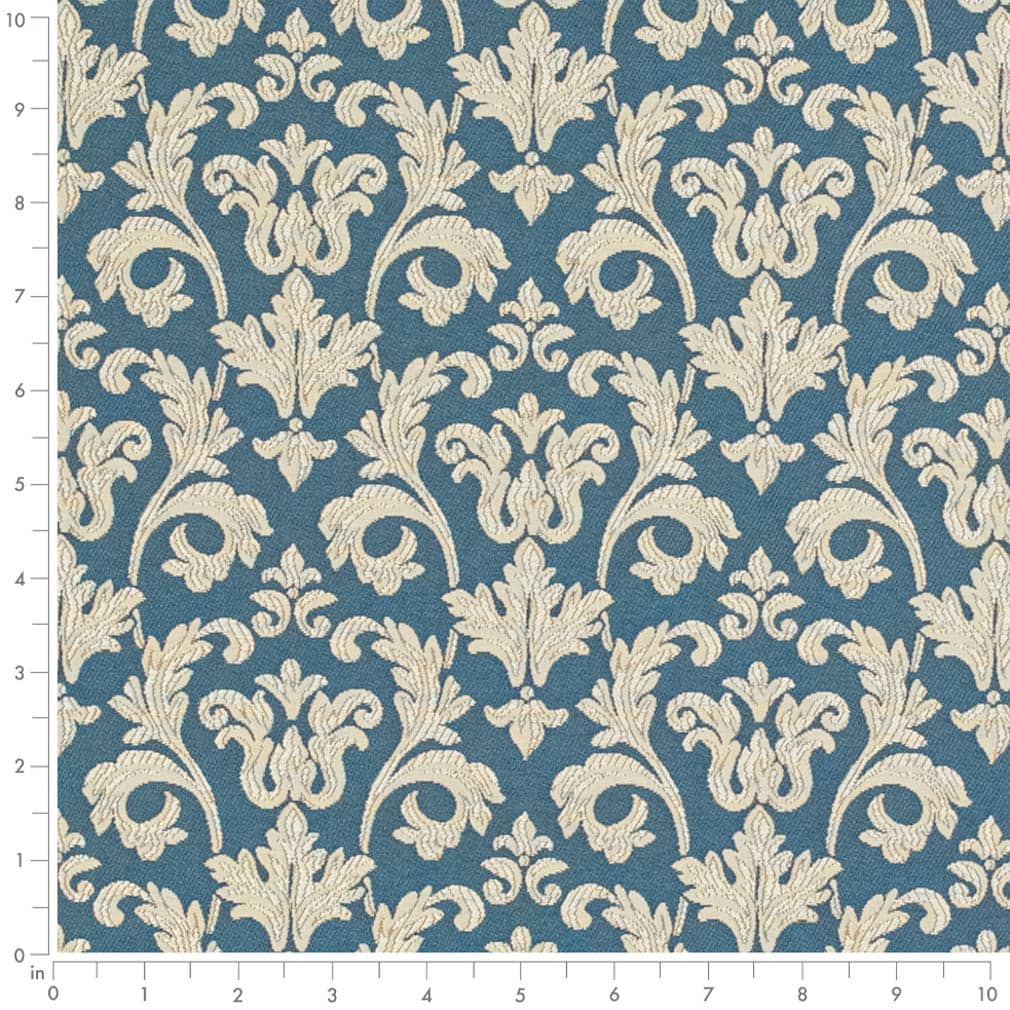 D3239 Abstract & Geometric,Damask Royal Belle Blue Charlotte Fabrics