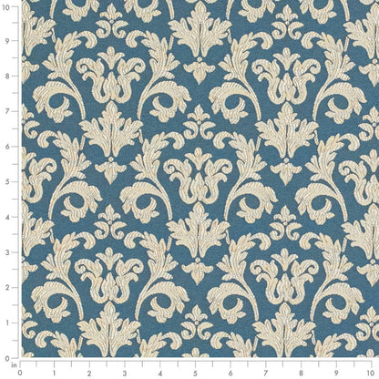 D3239 Abstract & Geometric,Damask Royal Belle Blue Charlotte Fabrics