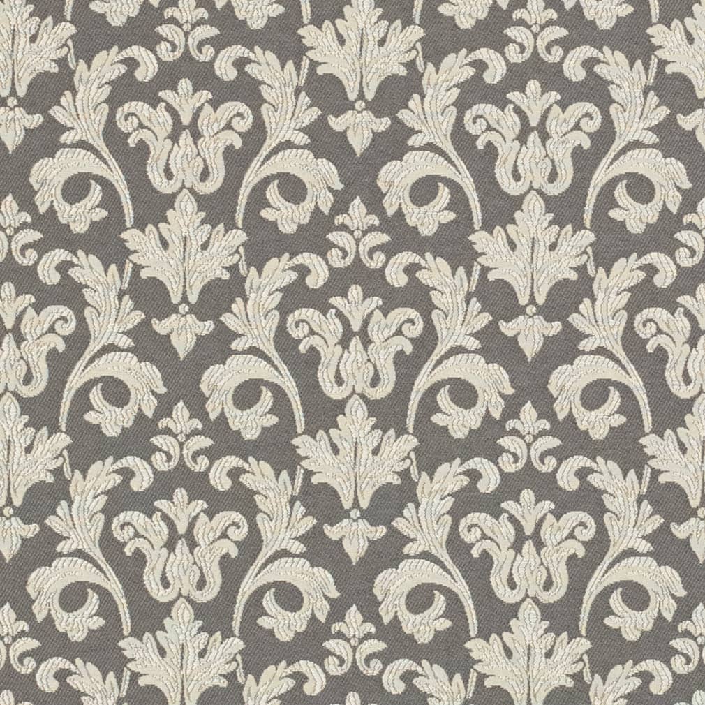 D3240 Damask Grey & Silver Charlotte Fabrics Woven Patterns