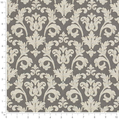 D3240 Damask Pewter Belle Grey & Silver Charlotte Fabrics
