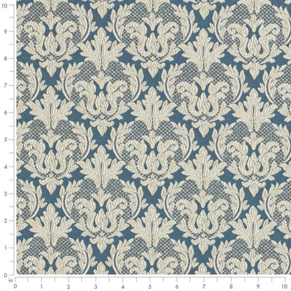 D3251 Abstract & Geometric,Damask Royal Trellis Blue Charlotte Fabrics