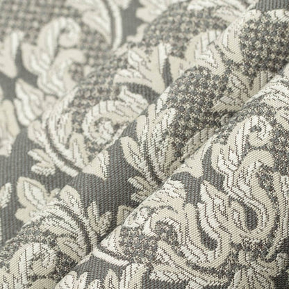 D3252 Abstract & Geometric,Damask Pewter Trellis Grey & Silver Charlotte Fabrics