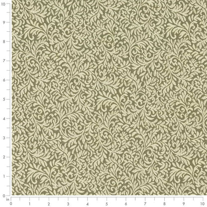 D3256 Leaves,Small Scale Juniper Elise Green Charlotte Fabrics