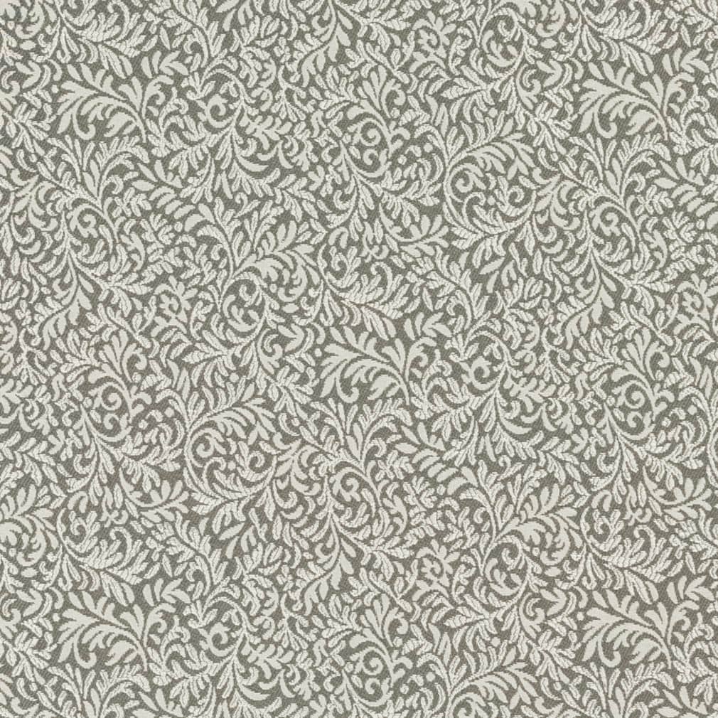 D3258 Leaves,Small Scale Pewter Elise Grey & Silver Charlotte Fabrics