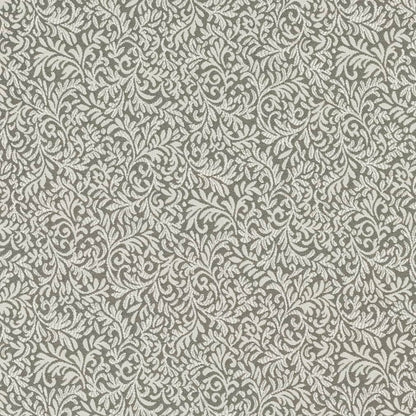 D3258 Leaves,Small Scale Pewter Elise Grey & Silver Charlotte Fabrics