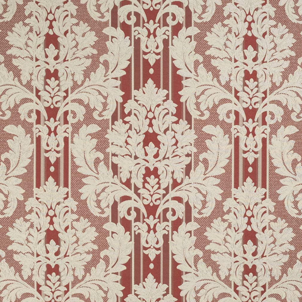 D3266 Damask,Stripe Ruby Palisade Red & Burgundy Charlotte Fabrics