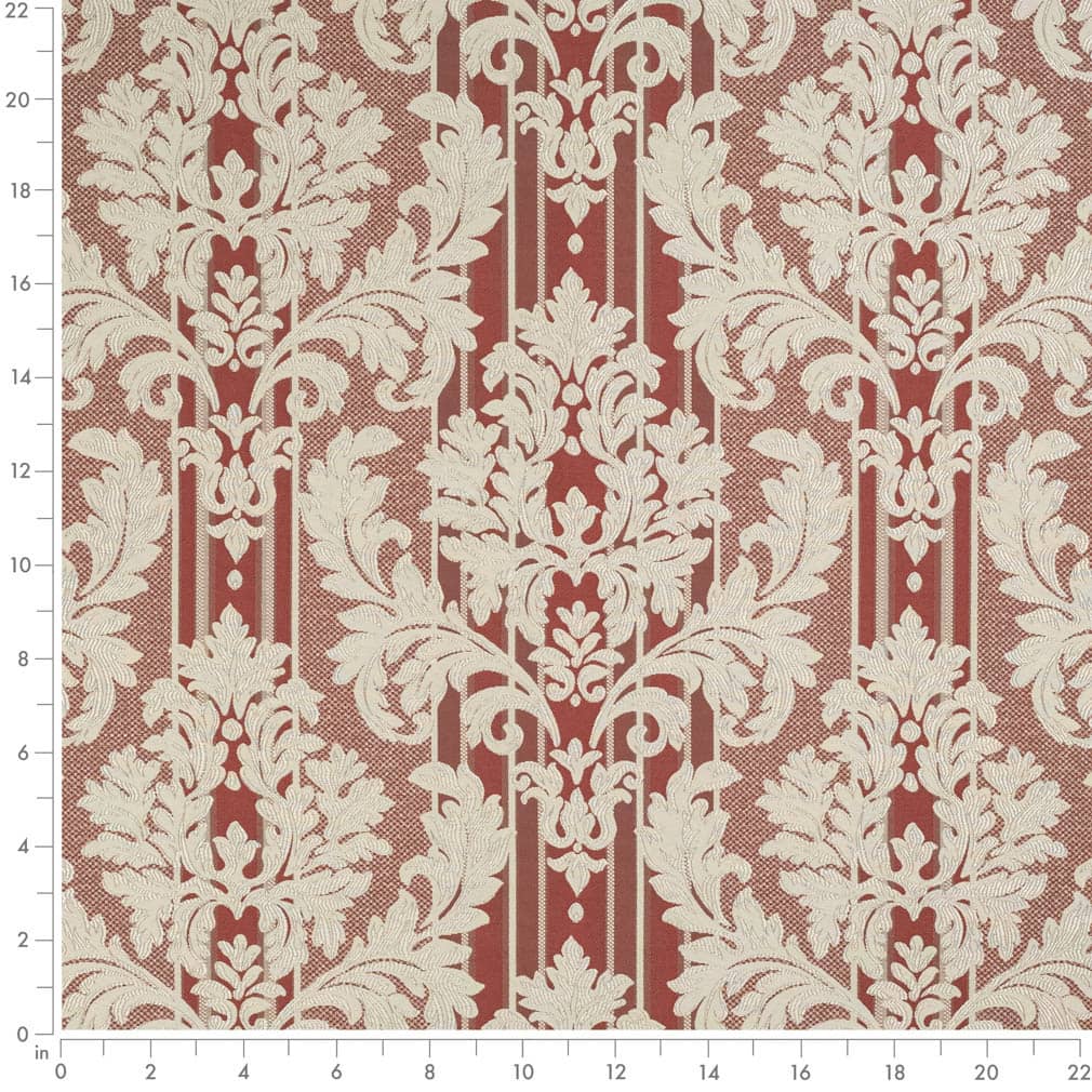 D3266 Damask,Stripe Ruby Palisade Red & Burgundy Charlotte Fabrics