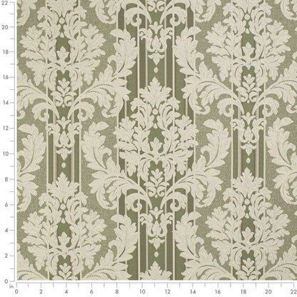 D3268 Damask,Stripe Juniper Palisade Green Charlotte Fabrics