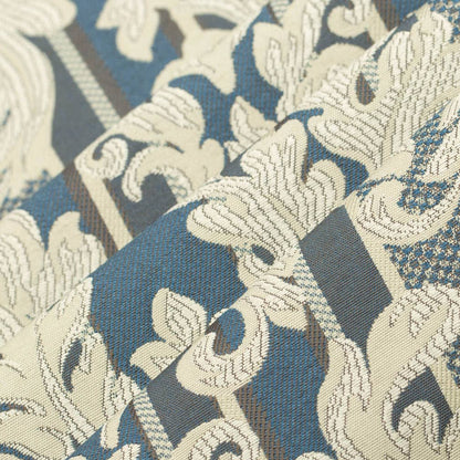 D3269 Damask,Stripe Royal Palisade Blue Charlotte Fabrics