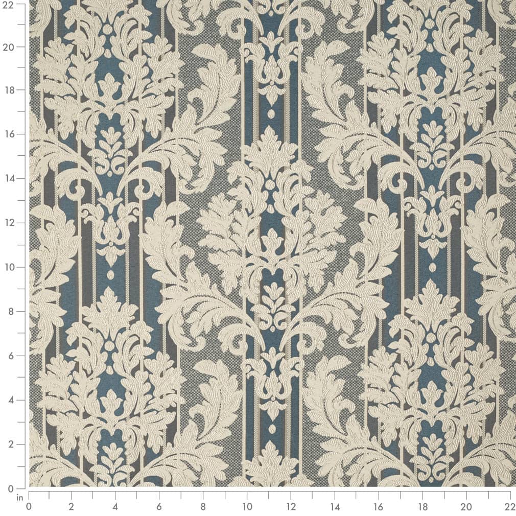 D3269 Damask,Stripe Royal Palisade Blue Charlotte Fabrics