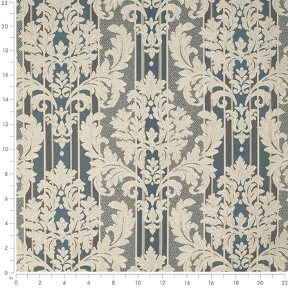 D3269 Damask,Stripe Royal Palisade Blue Charlotte Fabrics