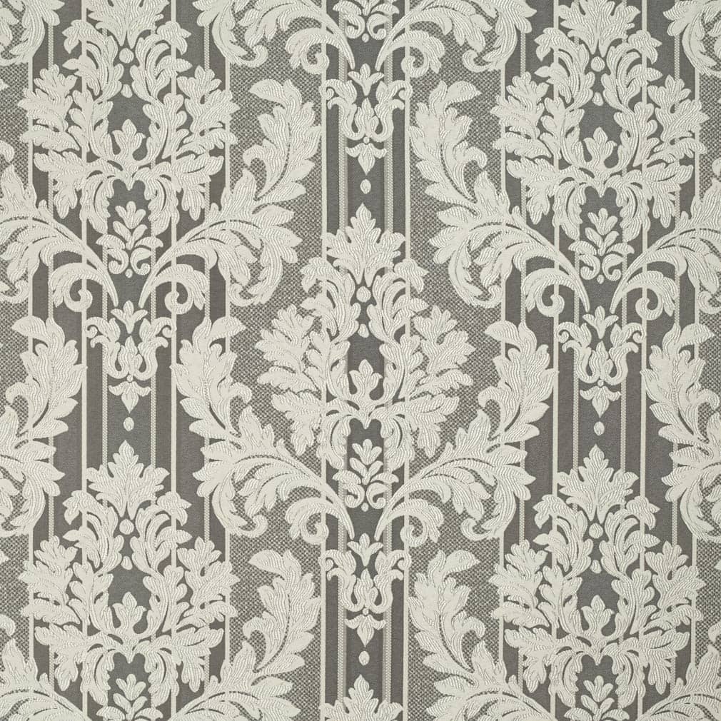 D3270 Damask,Stripe Pewter Palisade Grey & Silver Charlotte Fabrics