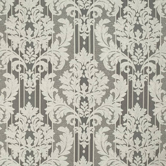 D3270 Damask,Stripe Pewter Palisade Grey & Silver Charlotte Fabrics
