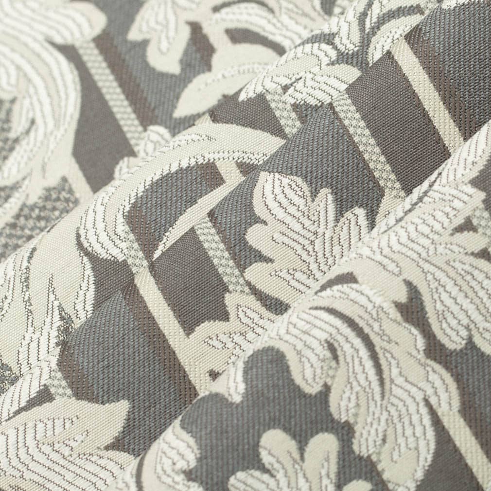 D3270 Damask,Stripe Pewter Palisade Grey & Silver Charlotte Fabrics
