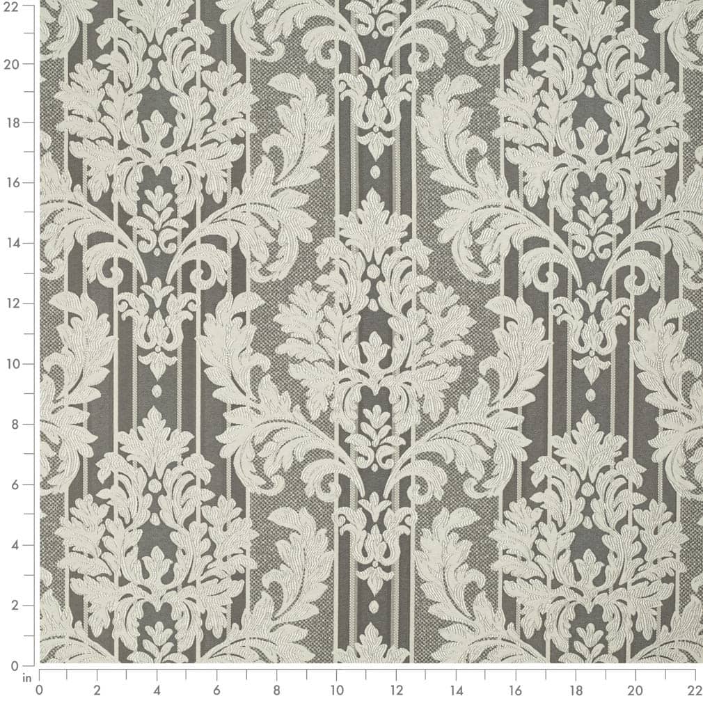 D3270 Damask,Stripe Pewter Palisade Grey & Silver Charlotte Fabrics