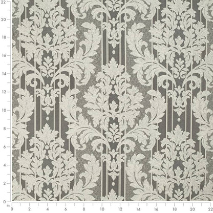 D3270 Damask,Stripe Pewter Palisade Grey & Silver Charlotte Fabrics