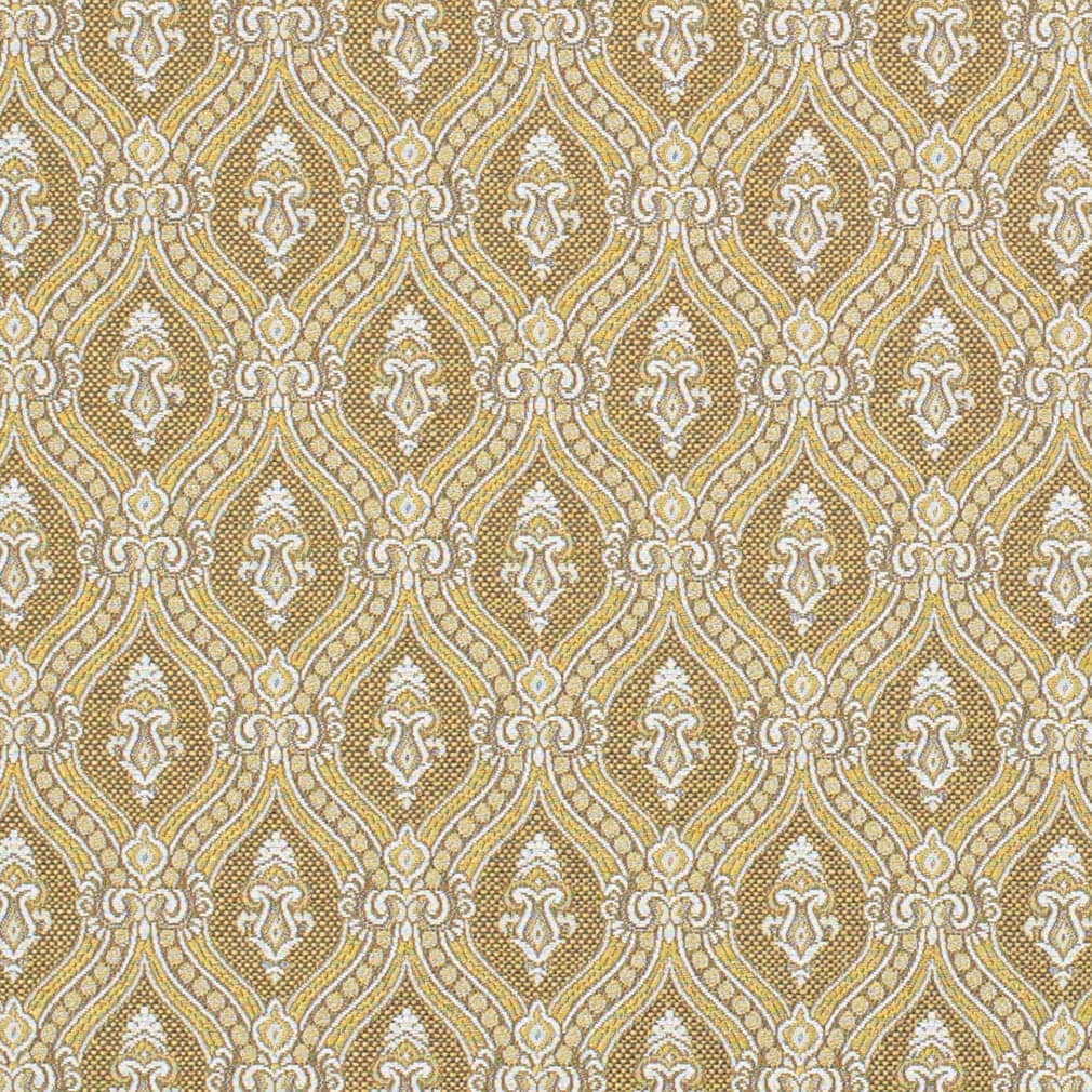 D3285 Abstract & Geometric,Damask Gold Ornate Gold & Yellow Charlotte Fabrics