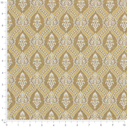 D3285 Abstract & Geometric,Damask Gold Ornate Gold & Yellow Charlotte Fabrics