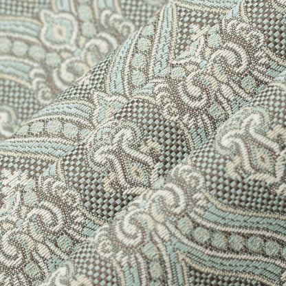 D3286 Abstract & Geometric,Damask Aqua Ornate Aqua & Teal Charlotte Fabrics