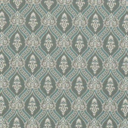 D3287 Abstract & Geometric,Damask Turquoise Ornate Aqua & Teal Charlotte Fabrics
