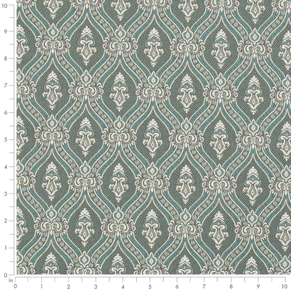 D3287 Abstract & Geometric,Damask Turquoise Ornate Aqua & Teal Charlotte Fabrics