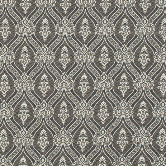 D3288 Abstract & Geometric,Damask Midnight Ornate Blue Charlotte Fabrics