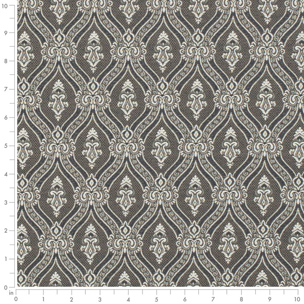D3288 Abstract & Geometric,Damask Midnight Ornate Blue Charlotte Fabrics