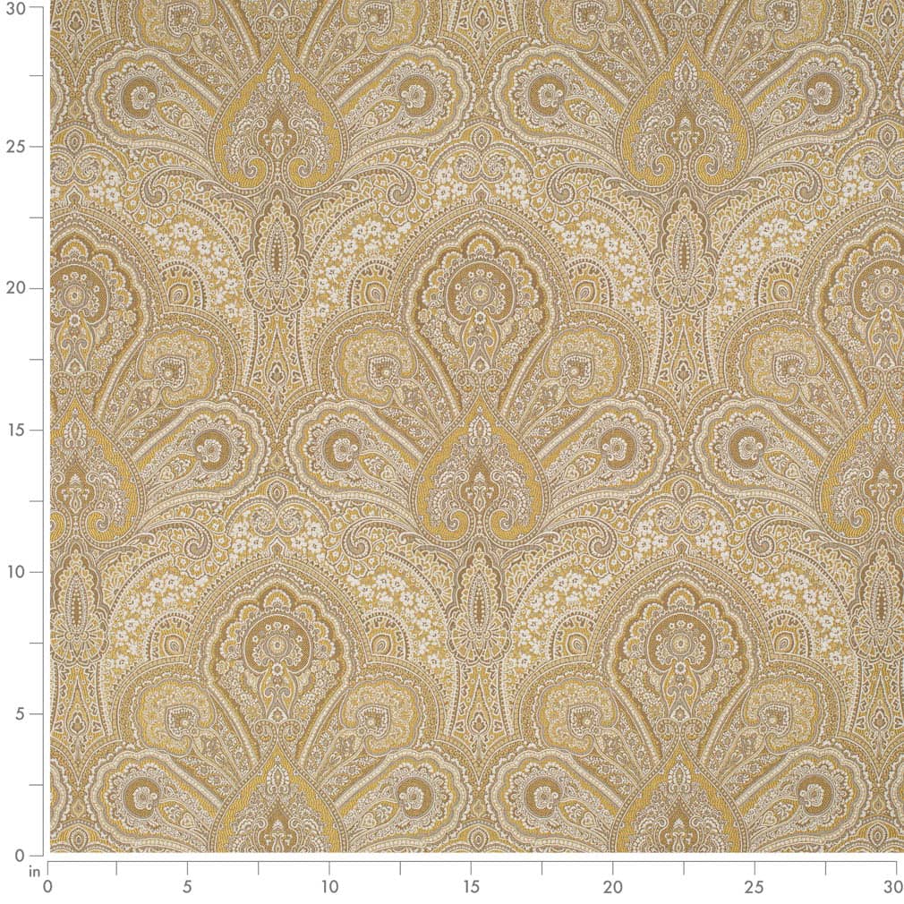 D3297 Damask Gold Flora Gold & Yellow Charlotte Fabrics