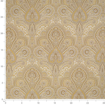 D3297 Damask Gold Flora Gold & Yellow Charlotte Fabrics