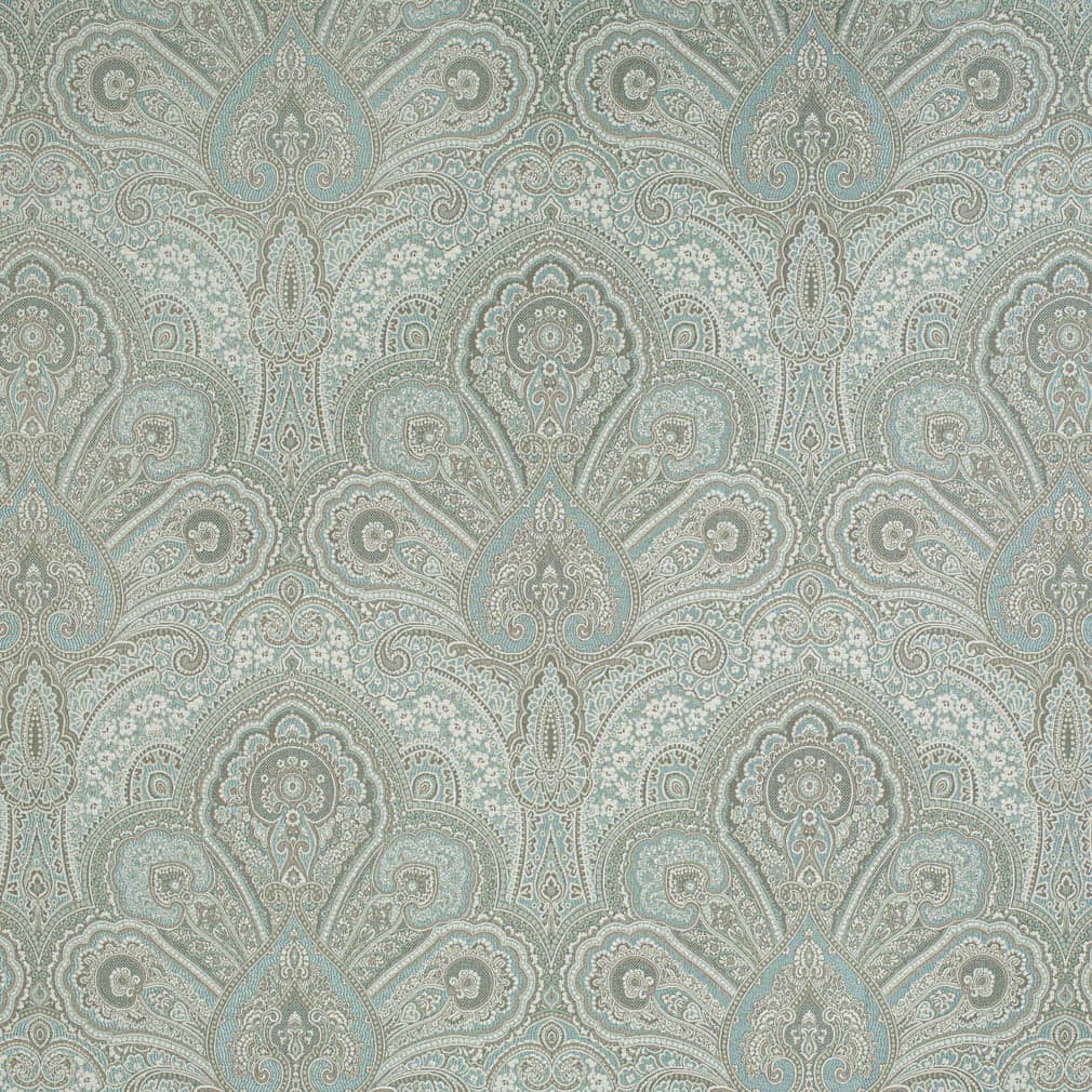 D3298 Damask Aqua Flora Aqua & Teal Charlotte Fabrics